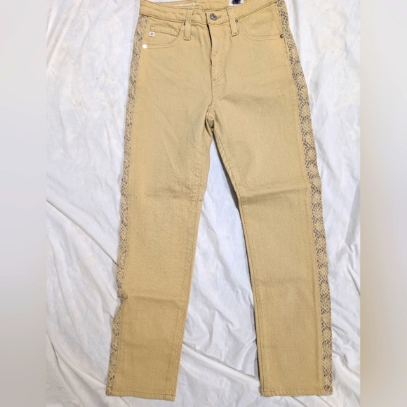 Nwt Ag Adriano Goldschmied The Isabel Side Panel High Rise Straight Crop Size 26 - Picture 1 of 5